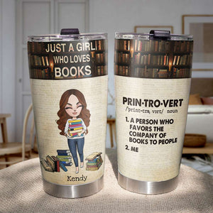 Personalized Book Lover Tumbler Cup - A Person Who Favors The Company Of Books To People - Tumbler Cup - GoDuckee