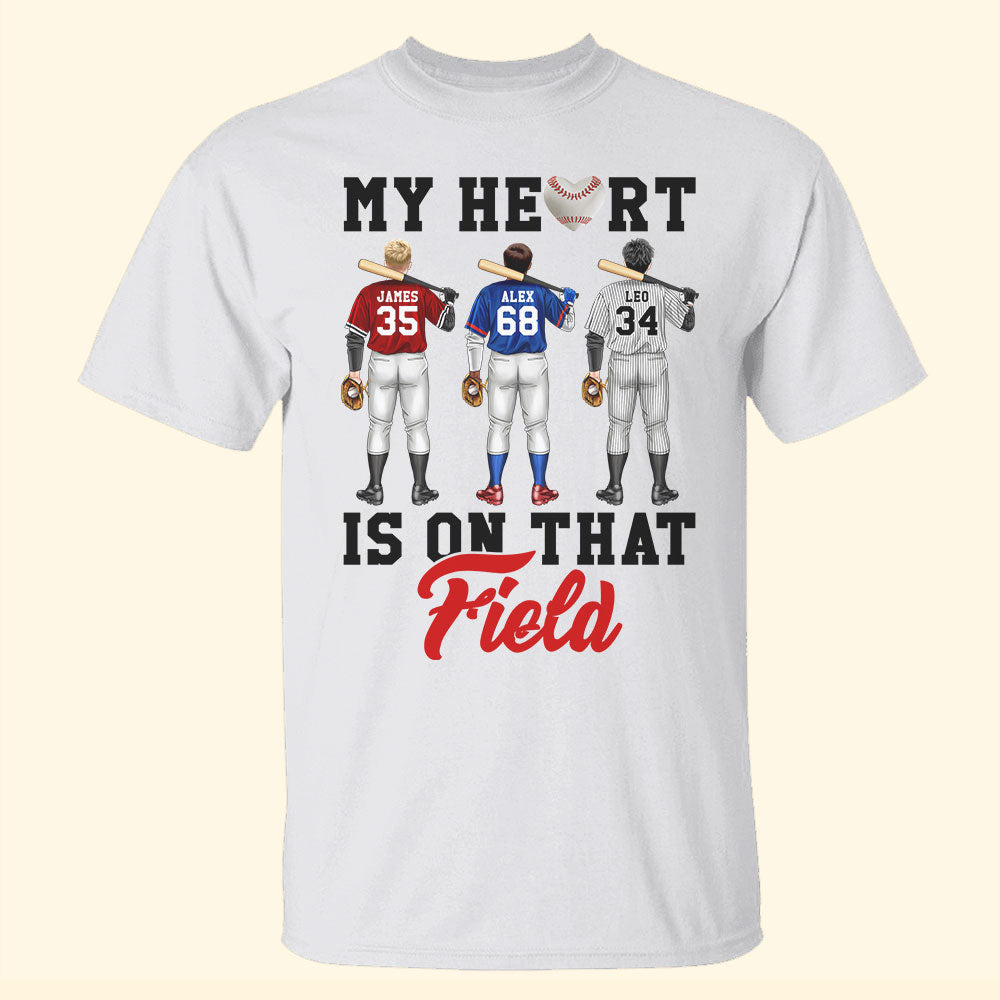 Baseball Batter My Heart Is On That Field Personalized Shirts - Shirts - GoDuckee
