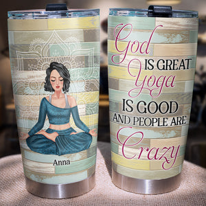 God Is Great Yoga Is Good Personalized Yoga Tumbler - Tumbler Cup - GoDuckee