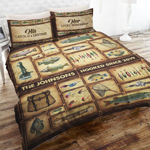 Fishing Catch Of A Lifetime - Personalized Quilt Bed Set - Quilts & Comforters - GoDuckee