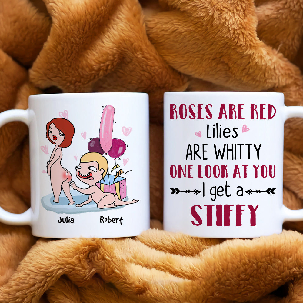 Roses Are Red, Lilies Are Whitty, Gift For Couple, Personalized Mug, Naughty Couple Mug, Anniversary Gift - Coffee Mug - GoDuckee