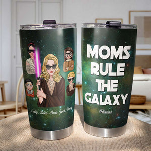 Mother's Day - Personalized S.W Mother & Kid Tumbler Cup - Moms Rule The Galaxy MOM2104 - Tumbler Cup - GoDuckee