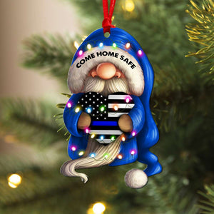 Police Gnome Come Home Safe - Personalized Christmas Ornament - Gift for Police - Ornament - GoDuckee