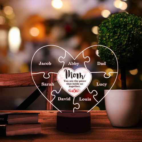 Mother Day You Are The Piece - Personalized Led Night Light - Gift For Mom - Led Night Light - GoDuckee