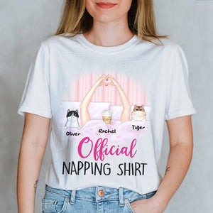 Nap Time Is My Happy Hour, Personalized Nap Queen & Cat Shirt, Gift For Cat Lovers - Shirts - GoDuckee