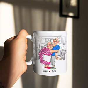 To My Husband You Give Me So Many Reasons To Love You, Anniversary Hugging Old Couple White Mug - Coffee Mug - GoDuckee