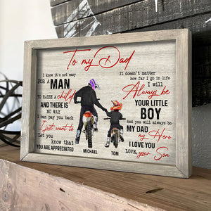 To My Dad I Know It’s Not Easy For A Man To Raise A Child Personalized Motocross Dad Canvas Print,Gift For Father - Poster & Canvas - GoDuckee