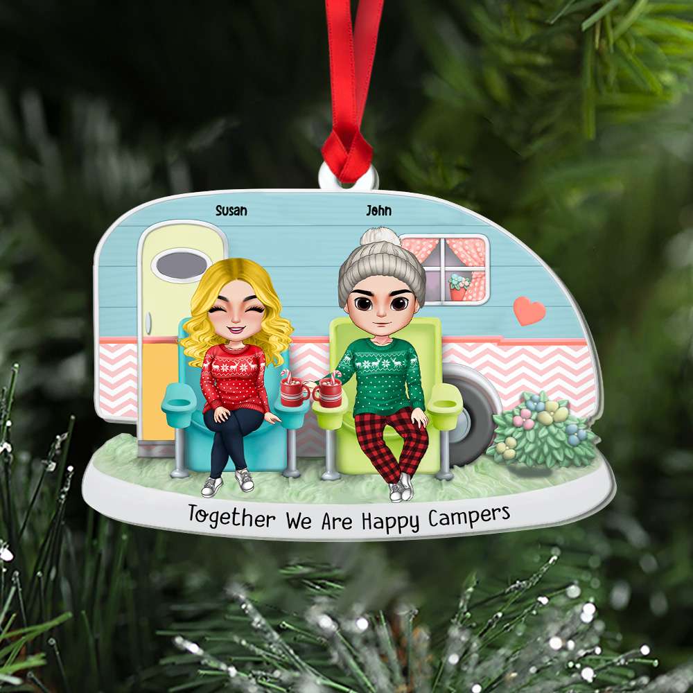 Together We Are Happy Campers, Personalized Custom Shape Ornament, Gift For Couples - Ornament - GoDuckee