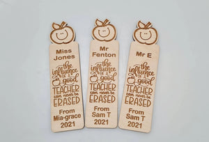Teacher Personalized Thank You Wooden Bookmark - Gifts for Teachers - Bookmarks - GoDuckee