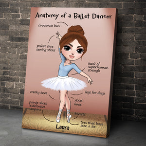 Personalized Ballerina Dolls Canvas Prints - Anatomy Of A Ballet Dancer - Poster & Canvas - GoDuckee
