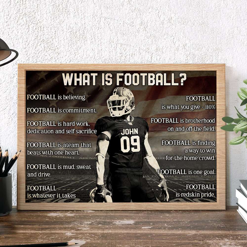 What Is Football, Custom Name & Number With Vintage Looking Wall Art Print - Poster & Canvas - GoDuckee