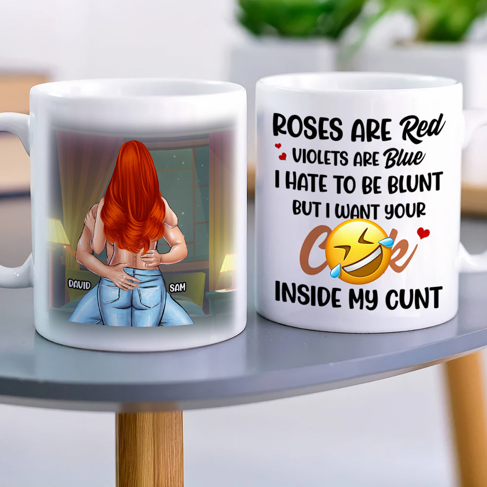Personalized Naughty Couple Mug, Roses Are Red Violets Are Blue - Coffee Mug - GoDuckee