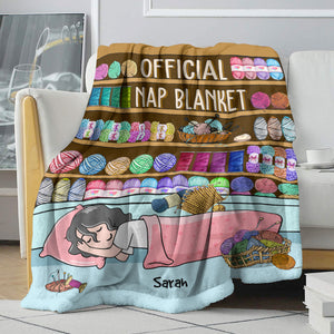 For Yarn Girl - Personalized Cartoon Sleeping Girl - Official Nap Blanket - Blanket - GoDuckee
