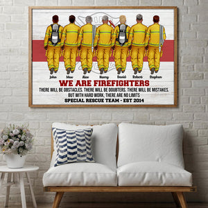 Personalized Firefighter Brother & Sister Poster - We Are Firefighters - Thin Red Line Background - Poster & Canvas - GoDuckee