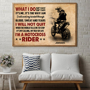 Personalized Motocross Poster - What I do, I'm A Motocross Rider - Poster & Canvas - GoDuckee
