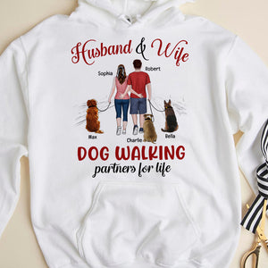 Couple Dog Walking Partners 08ntqn020223 Personalized Shirt - Shirts - GoDuckee