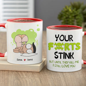 Your Farts Stink, Gift For Couple, Personalized Mug, Funny Couple Gift, Anniversary Gift - Coffee Mug - GoDuckee