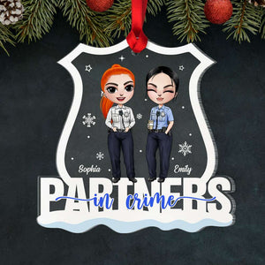 Police Colleagues And Friends Partners In Crime Personalized Acrylic Custom Shape Ornament - Ornament - GoDuckee