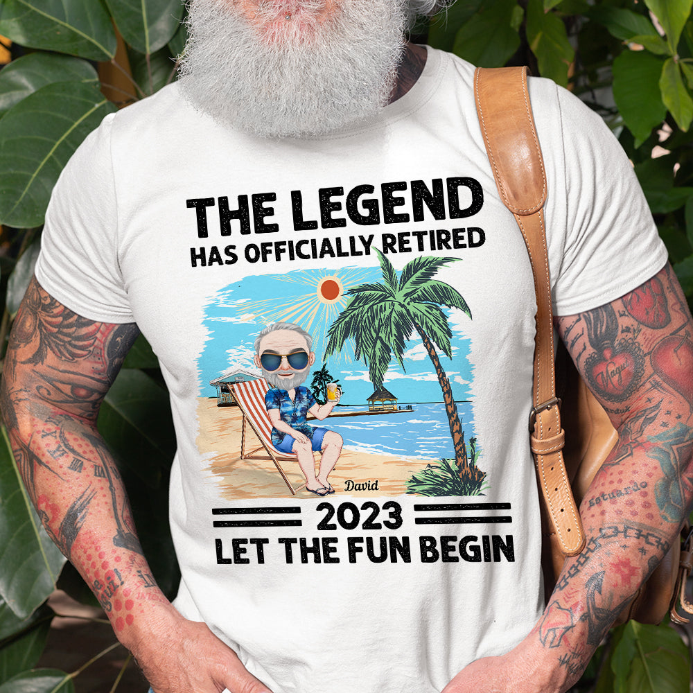 The Legend Has Officially Retired, Gift For Retired, Personalized Shirt, Beach Vacation Shirt, Retired Gift - Shirts - GoDuckee