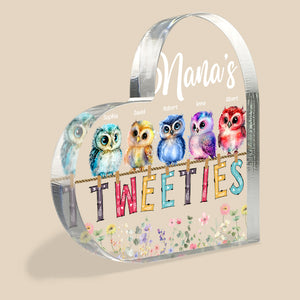 Grandma's Tweeties, Personalized Acrylic Plaque, Cute Little Birds Plaque, Gift For Grandparents - Decorative Plaques - GoDuckee