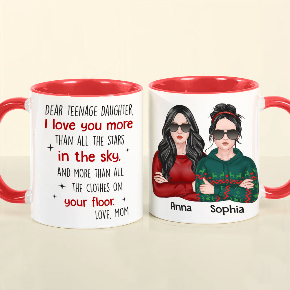 I Love You More Than All The Stars Personalized Mom And Daughter Mug - Christmas Gift - Coffee Mug - GoDuckee