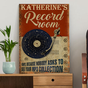 Personalized Record Room Poster - Nobody Asks To See Your MP3 Collection - Vinyl Record - Poster & Canvas - GoDuckee