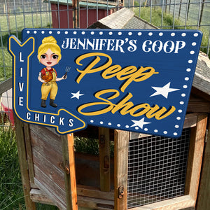 Live Chicks-Peep Show Personalized Poultry Farming Layer Wood Art - Wood Sign - GoDuckee