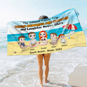 Family Where Memories Are Created And Laughter Never Ends - Personalized Beach Towel - Beach Towel - GoDuckee