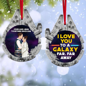 Couple Love You To The Galaxy Far Far Away, Personalized Acrylic Ornament - Ornament - GoDuckee