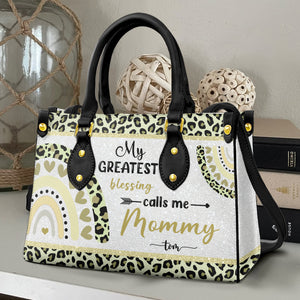 My Greatest Blessings Call Me Nana Personalized Grandma Bag, Gift For Family - Leather Bag - GoDuckee