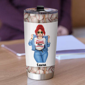 Personalized Baseball Mom Tumbler - I'm A Very Classy Lady - Cool & Badass Woman - Tumbler Cup - GoDuckee