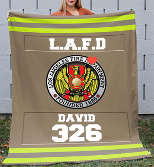 Firefighter Department Logo Blanket - Custom Name, Number, Logo - Blanket - GoDuckee