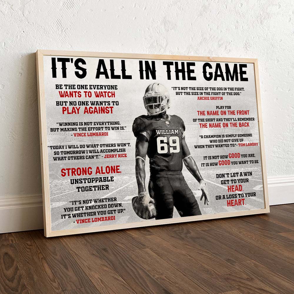 Football It's All In The Game, Personalized Wall Art Print For Football Player - Poster & Canvas - GoDuckee