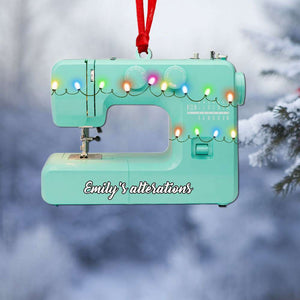 Sewing Machine With Christmas Light - Personalized Christmas Ornament - Ornament - GoDuckee