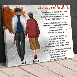 Miss Me But Let Me Go Personalized Heaven Couple Canvas Printed - Poster & Canvas - GoDuckee
