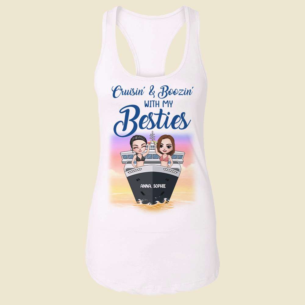 Cruisin And Boozin With My Besties Personalized Cruising Shirts, Gift For Friends - Shirts - GoDuckee