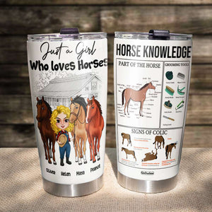 Just A Girl Who Loves Horses - Personalized Tumbler Cup - Tumbler Cup - GoDuckee