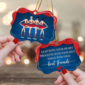 Ballet Friends Leap With Your Heart - Personalized Ornament - Ornament - GoDuckee