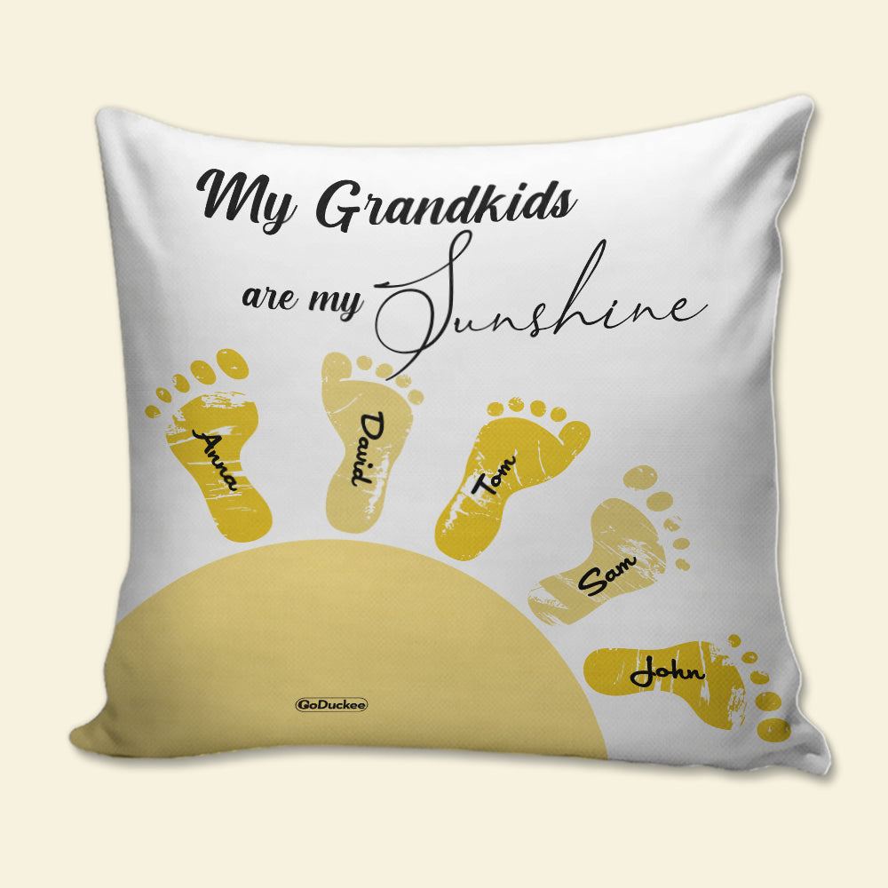 My Grandkids Are My Sunshine Personalized Family Pillow - Pillow - GoDuckee