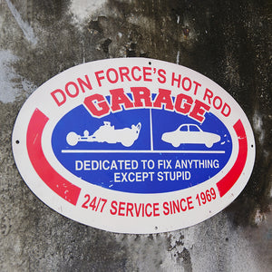 Vintage Drag Racing Metal Sign, Dedicated to fix anything, Custom Hot Rod Garage's Name Fol6-Vd2 - Metal Wall Art - GoDuckee