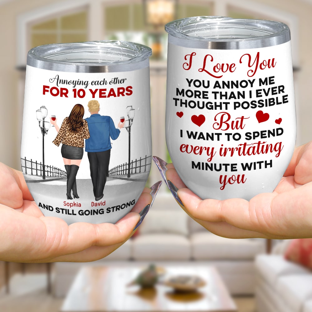 Annoying Each Other, Personalized Wine Tumbler, Gifts For Couple - Wine Tumbler - GoDuckee
