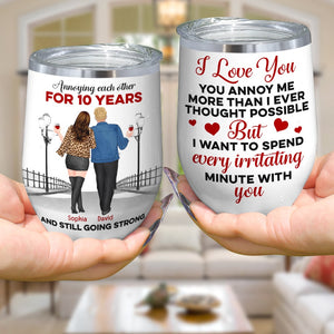 Annoying Each Other, Personalized Wine Tumbler, Gifts For Couple - Wine Tumbler - GoDuckee