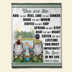 Fishing Couple You Are The Rod To My Reel, Personalized Blanket - Blanket - GoDuckee