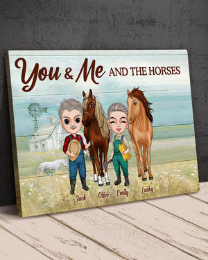 You & Me And The Horse, Horse Breeder Lover Poster Canvas Gift For Famer Couple - Poster & Canvas - GoDuckee