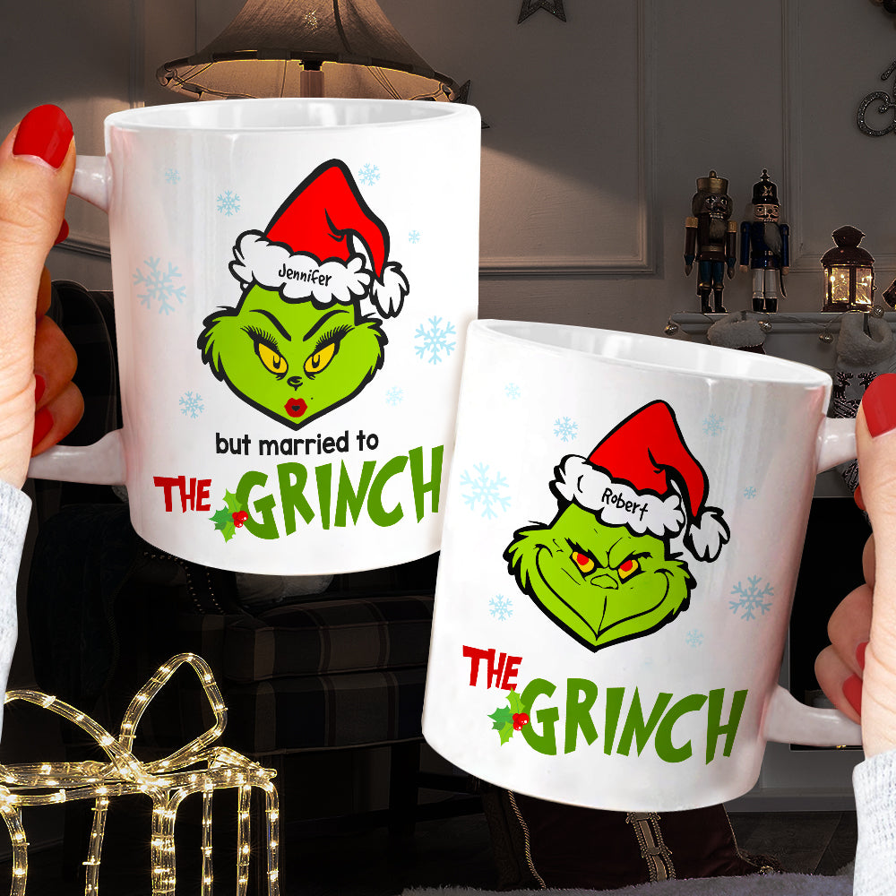 Personalized Green Character Couple Mug, Christmas Gift For Couples - Coffee Mug - GoDuckee
