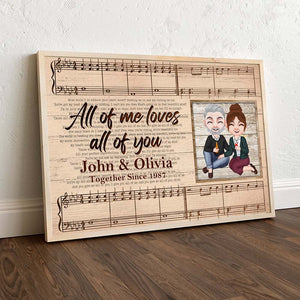 All Of Me Loves Al Of You, Anniversary Couple Canvas Poster - Poster & Canvas - GoDuckee