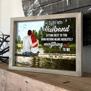 Personalized Couple Canvas Print, Forest Lake View, Sitting Next To You Means Everything To Me, - Poster & Canvas - GoDuckee