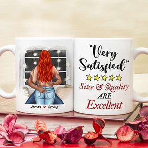 Very Satisfied Size And Quality Are Excellent, Naughty Couple Make Love White Mug - Coffee Mug - GoDuckee