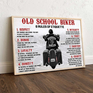 Old School Biker Canvas Poster - Poster & Canvas - GoDuckee
