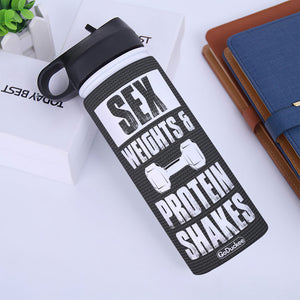 Personalized Gym Couple Water Bottle - Live Love Lift, Sex Weight & Protein Shakes GYM2104 - Water Bottles - GoDuckee